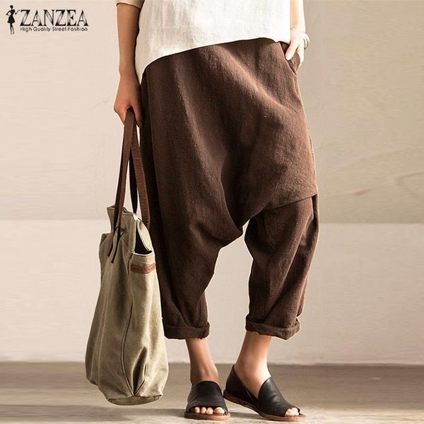zanzea women cotton linen drop crotch pants autumn vintage elastic waist solid harem trousers casual pantalon turnip robe femme y200418, Black;white
zanzea women cotton linen drop crotch pants autumn vintage elastic waist solid harem trousers casual pantalon turnip robe femme y200418, Black;white