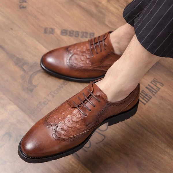 leather formal shoes men lace up business dress shoes british style buckle black brown man casual shoes pointed toe footwear #ib3a
leather formal shoes men lace up business dress shoes british style buckle black brown man casual shoes pointed toe footwear #ib3a