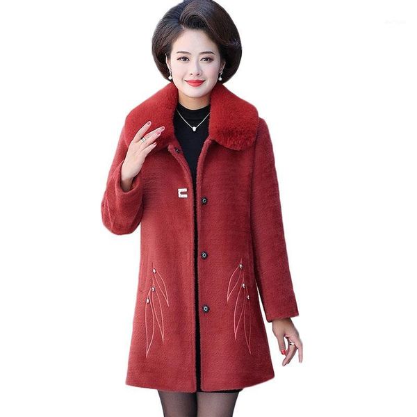 women woolen coat new winter jacket warm imitation mink cashmere coat middle-aged mom clothes plus size 5xl mid-long wool1, Black
women woolen coat new winter jacket warm imitation mink cashmere coat middle-aged mom clothes plus size 5xl mid-long wool1, Black