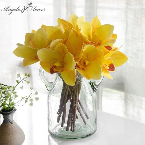 27cm artificial flower cymbidium bouquet silk flores artificiales decor for home table office l orchid bride bouquet 4 color
27cm artificial flower cymbidium bouquet silk flores artificiales decor for home table office l orchid bride bouquet 4 color