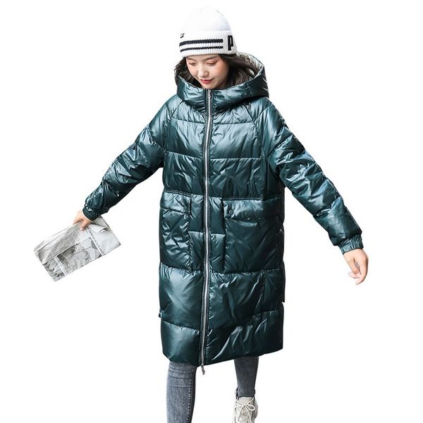 women's down jacket over the knee thickening double sided glossy bread served han edition loose fashion of big yards, Black
women's down jacket over the knee thickening double sided glossy bread served han edition loose fashion of big yards, Black
