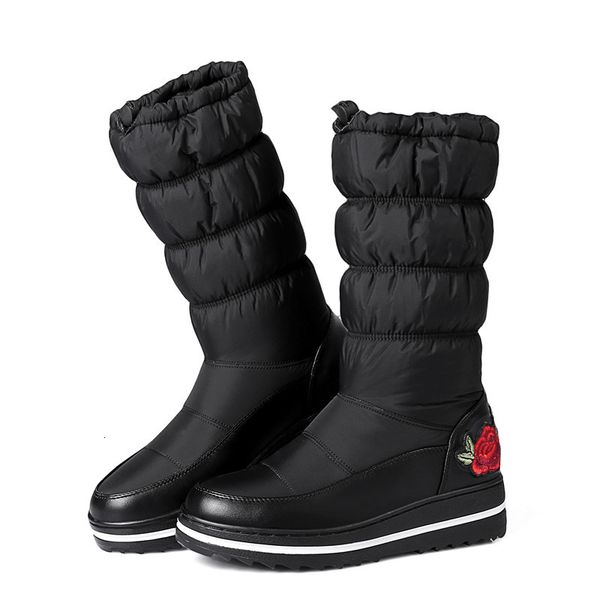 new large 2021 35-44 snowboots keep warm down winter for woman embroidered fashion shoes half high boots 14nj, Black 
new large 2021 35-44 snowboots keep warm down winter for woman embroidered fashion shoes half high boots 14nj, Black