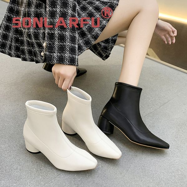 sonlarfu new arrival black leather women laarzen shoes winter hooks white lace booties
sonlarfu new arrival black leather women laarzen shoes winter hooks white lace booties