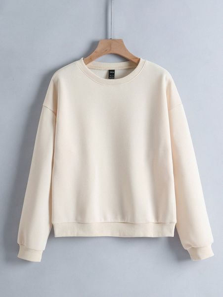 solid drop shoulder thermal pullover u41p#, White;black
solid drop shoulder thermal pullover u41p#, White;black