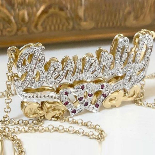 3umeter hip hop letter gothic double plated name necklace old english custom carving batch of flowers for gifts q1114, Silver
3umeter hip hop letter gothic double plated name necklace old english custom carving batch of flowers for gifts q1114, Silver