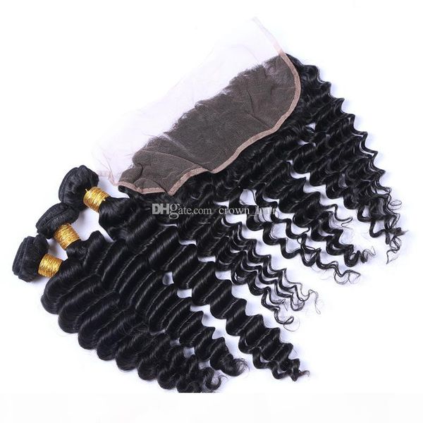 part ear to ear lace frontal with hair bundles deep wave brazilian human hair weaves with lace frontal 4pcs lot bleached knot, Black
part ear to ear lace frontal with hair bundles deep wave brazilian human hair weaves with lace frontal 4pcs lot bleached knot, Black