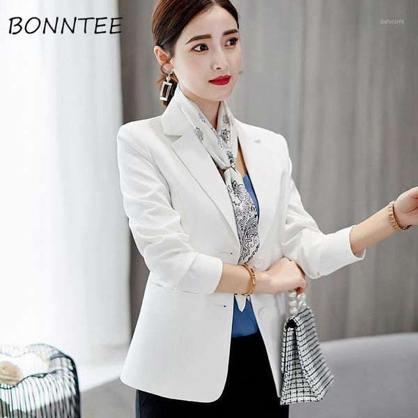 women blazers slim office ladies elegant single breasted solid chic blazer new fashion korean casual womens coat simple soft1, White;black
women blazers slim office ladies elegant single breasted solid chic blazer new fashion korean casual womens coat simple soft1, White;black