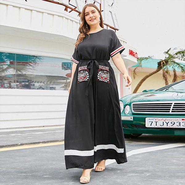 plus size dresses summer 2021 new o neck short sleeve maxi dress black ethnic embroidery women clothing big size, Black;gray
plus size dresses summer 2021 new o neck short sleeve maxi dress black ethnic embroidery women clothing big size, Black;gray