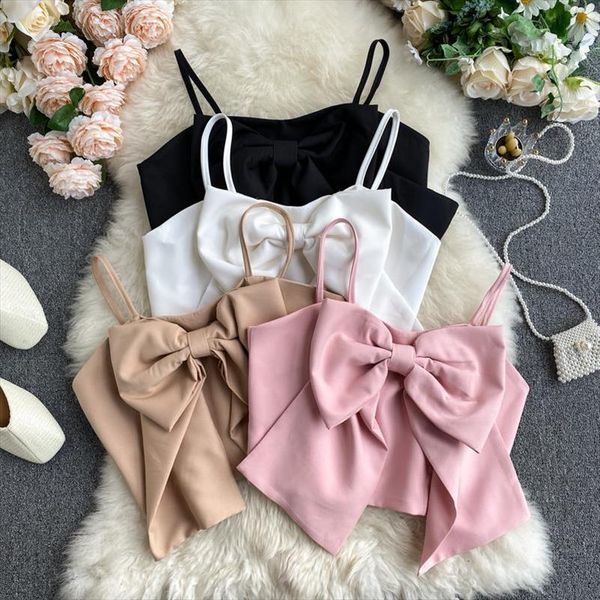camisole tank women crop summer female clothes bow strap shirt girls beach shirts, White
camisole tank women crop summer female clothes bow strap shirt girls beach shirts, White