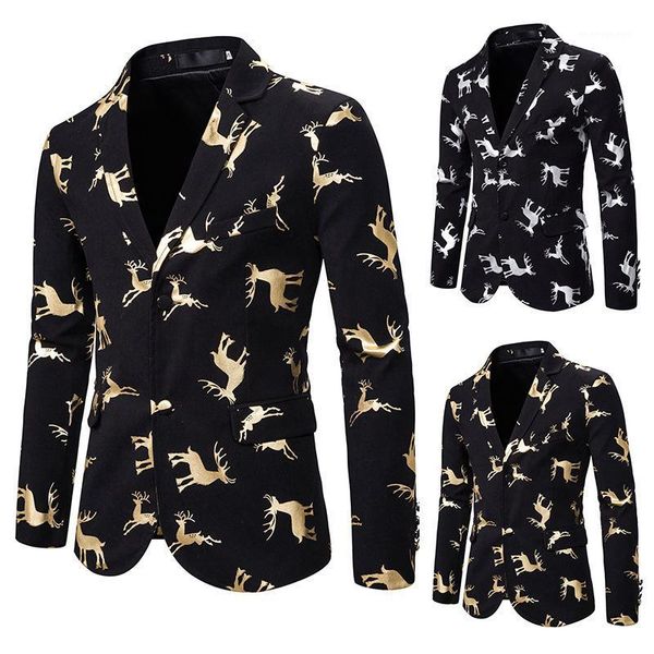 men's suits & blazers deer pattern male black banquet suit christmas style men's slim fit single button blazer jacket men fashion, White;black
men's suits & blazers deer pattern male black banquet suit christmas style men's slim fit single button blazer jacket men fashion, White;black