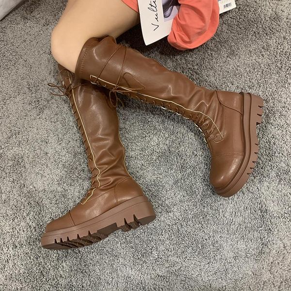 med heel boots female shoes lace up round toe lolita ladies over-the-knee rock rubber lace-up pu basic fabric rome solid square, Black
med heel boots female shoes lace up round toe lolita ladies over-the-knee rock rubber lace-up pu basic fabric rome solid square, Black