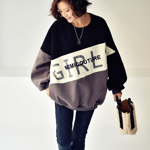 micoco r1385b han edition fashion contrast color joining together letters embroidery loose add fluff round collar fleece, Black
micoco r1385b han edition fashion contrast color joining together letters embroidery loose add fluff round collar fleece, Black