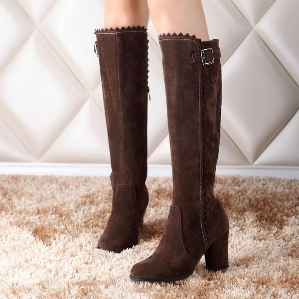 boots winter women shoes frosted fabric knee high side zipper opening european and american style square root ladies, Black
boots winter women shoes frosted fabric knee high side zipper opening european and american style square root ladies, Black