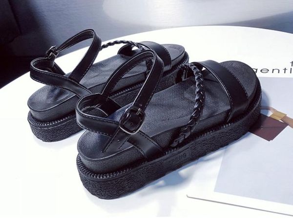 sandals summer shoes woman flat platform women soft leather casual open toe gladiator wedges, Black
sandals summer shoes woman flat platform women soft leather casual open toe gladiator wedges, Black