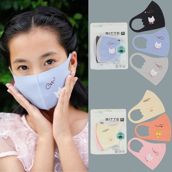 washable anti dust mask 3pc anti-ultraviolet printed children mask