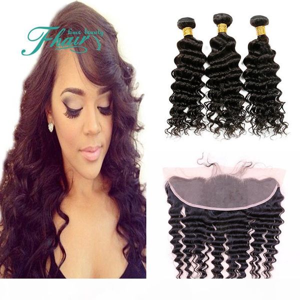 high products peruvian human hair with lace frontal closure 13x4 deep wave full lace frontal bleached knots with hair weave bundles 4pcs lot, Black
high products peruvian human hair with lace frontal closure 13x4 deep wave full lace frontal bleached knots with hair weave bundles 4pcs lot, Black