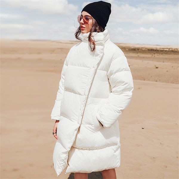long down jacket women new fashion white winter loose and thick duck down stand collar women's outercoat female office lady q1217, Black
long down jacket women new fashion white winter loose and thick duck down stand collar women's outercoat female office lady q1217, Black