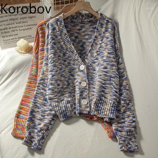 women's knits & tees korobov 2021 arrival hit color women cardigans korean v neck long sleeve streetwear sweater vintage single breaste, White
women's knits & tees korobov 2021 arrival hit color women cardigans korean v neck long sleeve streetwear sweater vintage single breaste, White