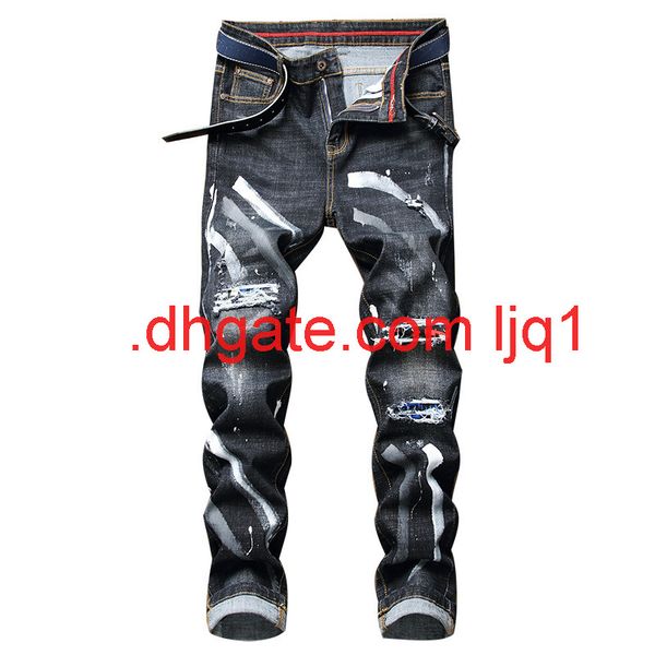 new style jeans men's fashion stretch jeans men's pants with holes, Blue
new style jeans men's fashion stretch jeans men's pants with holes, Blue