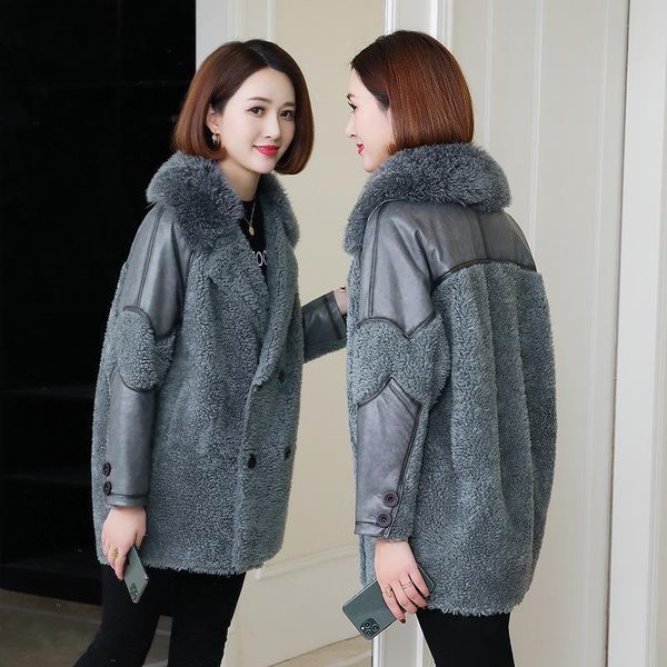 women's fur & faux 2021 fashion women autumn winter patchwork real lambswool loose coats female elegant natural sheep shearing jacket z, Black
women's fur & faux 2021 fashion women autumn winter patchwork real lambswool loose coats female elegant natural sheep shearing jacket z, Black