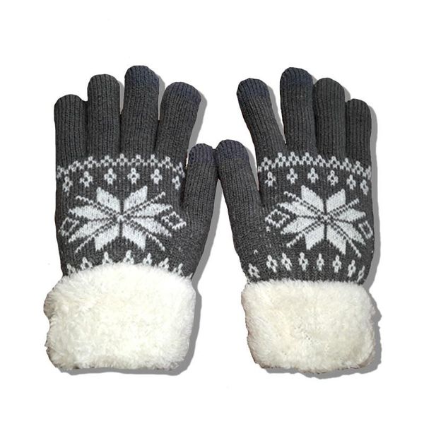 five fingers gloves rimiut thick cashmere two layer winter for women snowflake knitted pattern full finger skiing & touch screen glove, Blue;gray
five fingers gloves rimiut thick cashmere two layer winter for women snowflake knitted pattern full finger skiing & touch screen glove, Blue;gray