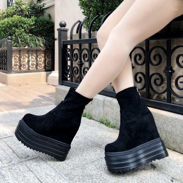 boots wedges inside increased womens thick-sole short waterproof platform high-heel middle tube 391, Black
boots wedges inside increased womens thick-sole short waterproof platform high-heel middle tube 391, Black