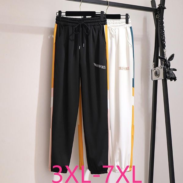 2019 autumn winter plus size trousers for women large loose casual elastic waist long sport pants white black 4xl 5xl 6xl 7xl, Black;white
2019 autumn winter plus size trousers for women large loose casual elastic waist long sport pants white black 4xl 5xl 6xl 7xl, Black;white