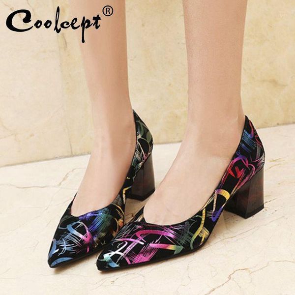 dress shoes coolcept women pumps plus size 33-43 square heel painted print leather pointed toe office lady ladies footwear1, Black
dress shoes coolcept women pumps plus size 33-43 square heel painted print leather pointed toe office lady ladies footwear1, Black
