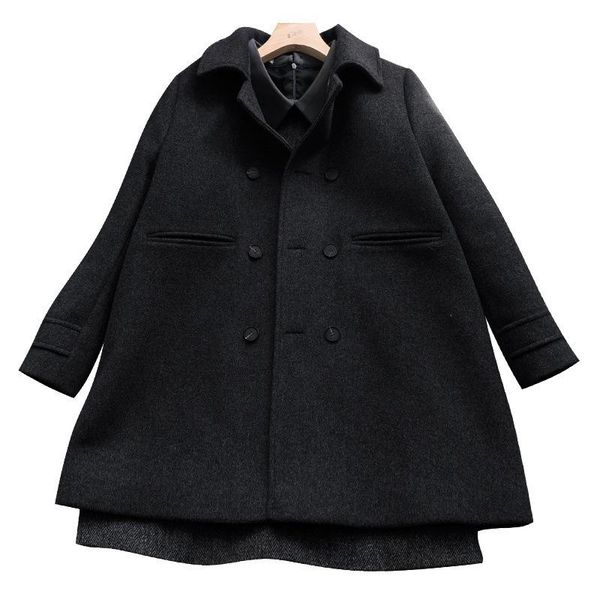 women's wool & blends autumn and winter korean style british loose mid-length fashion all-match woolen warm coat jacket female trend, Black
women's wool & blends autumn and winter korean style british loose mid-length fashion all-match woolen warm coat jacket female trend, Black