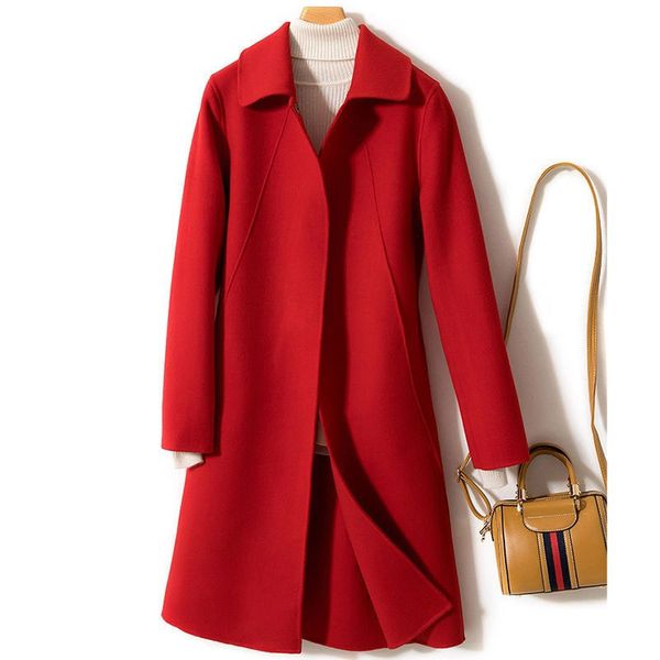 dual face female cashmere autumn winter women's 2021 mid-length korean fashion jacket wool outerwear r345 ja0o, Black
dual face female cashmere autumn winter women's 2021 mid-length korean fashion jacket wool outerwear r345 ja0o, Black