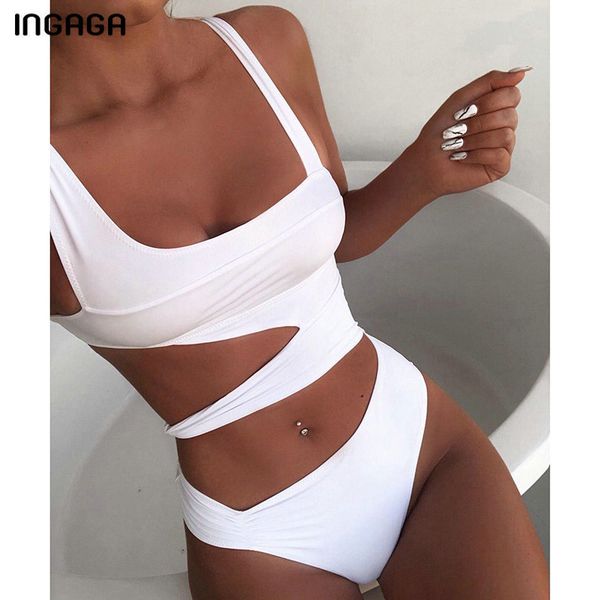 ingaga 2020 cut out one piece swimsuit female push up monokini white high cut swimwear women beachwear new bathing suits q1206, White;black
ingaga 2020 cut out one piece swimsuit female push up monokini white high cut swimwear women beachwear new bathing suits q1206, White;black