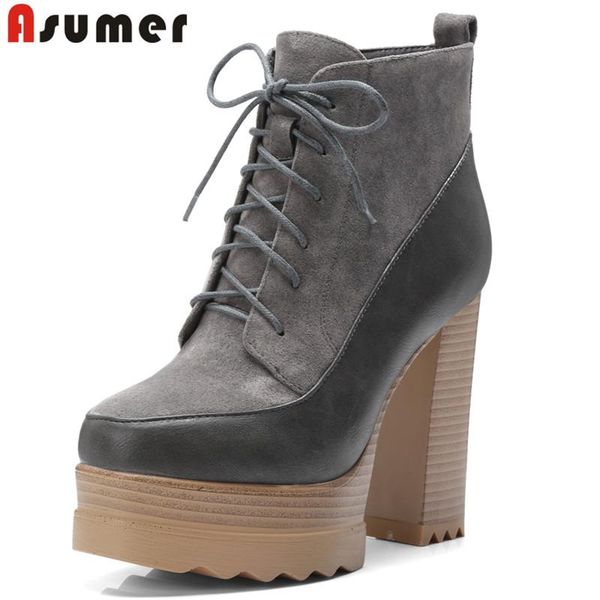 boots asumer big size 34-42 fashion autumn winter round ote zip lace up ankle for women platform high heels ladies, Black
boots asumer big size 34-42 fashion autumn winter round ote zip lace up ankle for women platform high heels ladies, Black