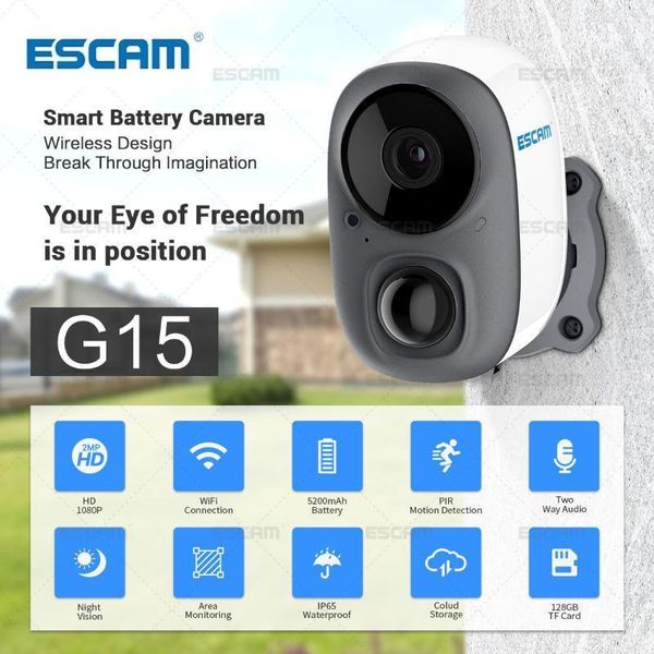 escam g15 1080p full hd ai recognition rechargeable battery pir alarm cloud storage wifi camera outdoor camera1
escam g15 1080p full hd ai recognition rechargeable battery pir alarm cloud storage wifi camera outdoor camera1