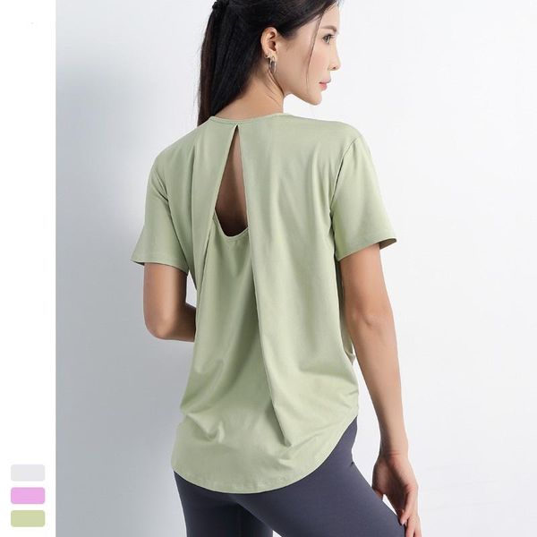 yoga outfits woman t-shirt loose quick dry short sleeve running cycling breathable sports shirt back hollow out solid color fitness top, White;red
yoga outfits woman t-shirt loose quick dry short sleeve running cycling breathable sports shirt back hollow out solid color fitness top, White;red