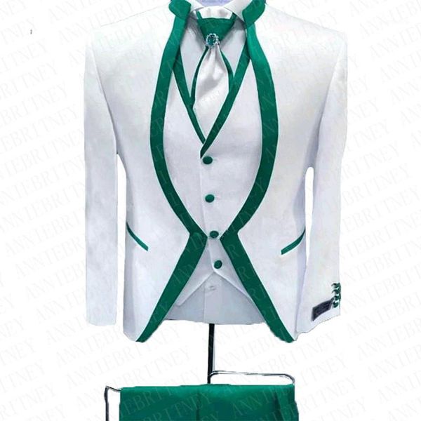 2020 white floral green rim stage clothing for men suit 3 pieces mens wedding suits costume groom tuxedo formal1, White;black
2020 white floral green rim stage clothing for men suit 3 pieces mens wedding suits costume groom tuxedo formal1, White;black