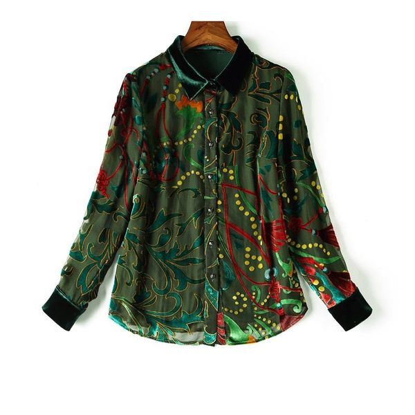 women's blouses & shirts plus size 2021 autumn winter women turn-down collar vintage print long sleeve casual velvet female 4xl, White
women's blouses & shirts plus size 2021 autumn winter women turn-down collar vintage print long sleeve casual velvet female 4xl, White