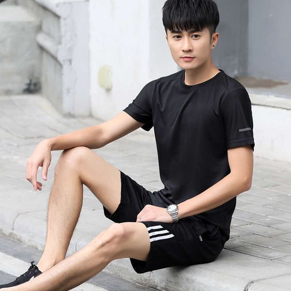 new sports suit summer fitness short sleeve men's quick dry clothes running loose capris sportswear, Gray
new sports suit summer fitness short sleeve men's quick dry clothes running loose capris sportswear, Gray