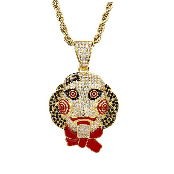 merry christmas to youeuropean and american chainsaw shock drop oil zirconium doll mask trendy hip-hop pendant, Silver
merry christmas to youeuropean and american chainsaw shock drop oil zirconium doll mask trendy hip-hop pendant, Silver