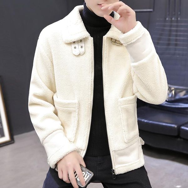 winter men's thick warm lambswool coat short lapel collar pockets solid casual outwear m18, Black
winter men's thick warm lambswool coat short lapel collar pockets solid casual outwear m18, Black