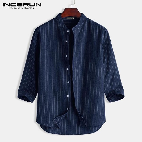 incerun 2020 men casual striped shirt stand collar harajuku 3/4 sleeve blouse button breathable camisa masculina streetwear 5xl1, White;black
incerun 2020 men casual striped shirt stand collar harajuku 3/4 sleeve blouse button breathable camisa masculina streetwear 5xl1, White;black
