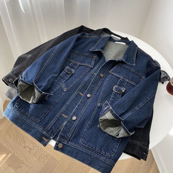 2021 new fashion autumn black blue denim turn down collar boyfriend style women jacket coat chaqueta mujer ph66, Black;brown
2021 new fashion autumn black blue denim turn down collar boyfriend style women jacket coat chaqueta mujer ph66, Black;brown
