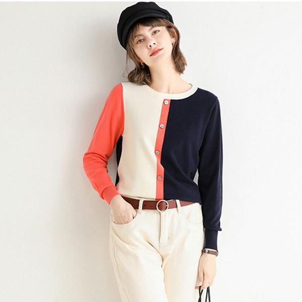 women's sweaters color matching sweater round neck long sleeve bottoming shirt fashion slim body contrast women, White;black
women's sweaters color matching sweater round neck long sleeve bottoming shirt fashion slim body contrast women, White;black