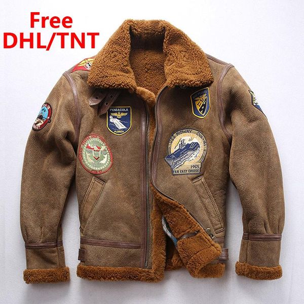 warm genuine sheepskin jackets men's motorcycle thick winter coat bomber shearling jacket male fast ship dhl/tnt, Black
warm genuine sheepskin jackets men's motorcycle thick winter coat bomber shearling jacket male fast ship dhl/tnt, Black