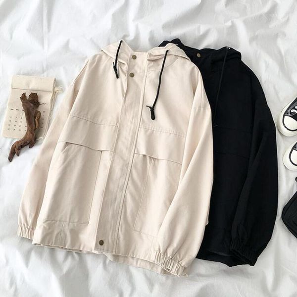 women's jackets 2021 spring autumn women jacke streetwear fashion long sleeve casual vintage hooded coats loose oversize outerwear1, Black;brown
women's jackets 2021 spring autumn women jacke streetwear fashion long sleeve casual vintage hooded coats loose oversize outerwear1, Black;brown