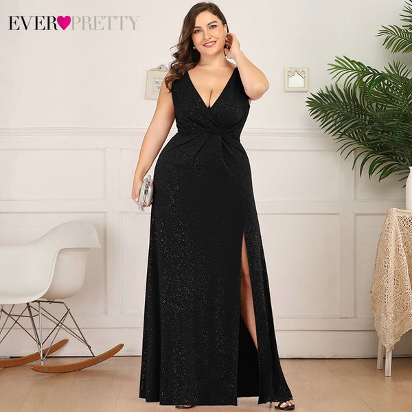 glitter evening dresses plus size ever pretty ruched a-line double v-neck long split sparkle holiday party gowns vestido lj201123, White;black
glitter evening dresses plus size ever pretty ruched a-line double v-neck long split sparkle holiday party gowns vestido lj201123, White;black