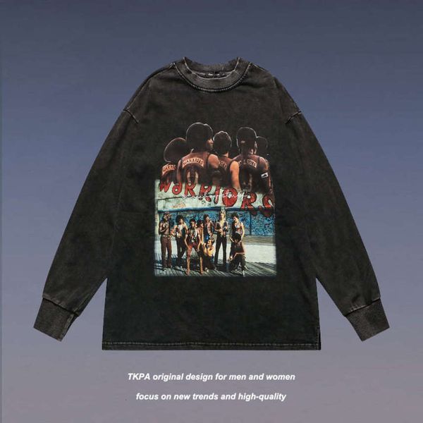 Tkpa high wash loose print long sleeve t-shirt men's and women's hip hop street fashion brand used sports sweater, Black
Tkpa high wash loose print long sleeve t-shirt men's and women's hip hop street fashion brand used sports sweater, Black