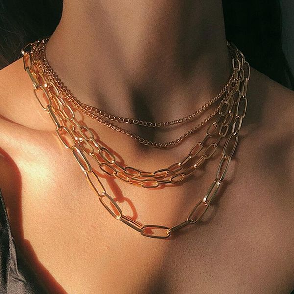 chokers 1pc fashion women lady multilayer alloy clavicle choker necklace charm chain jewelry, Golden;silver
chokers 1pc fashion women lady multilayer alloy clavicle choker necklace charm chain jewelry, Golden;silver