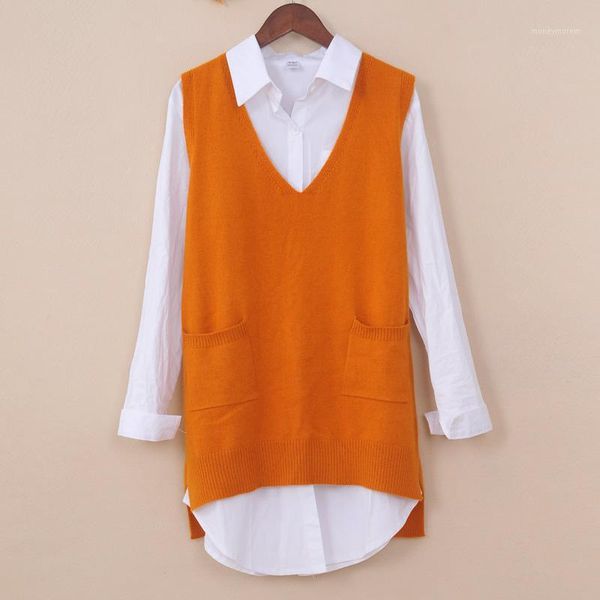 women's sweaters beliarst 18 years fashion wool vest sweater women spring and autumn v-neck long paragraph pullover loose knit large ya, White;black
women's sweaters beliarst 18 years fashion wool vest sweater women spring and autumn v-neck long paragraph pullover loose knit large ya, White;black