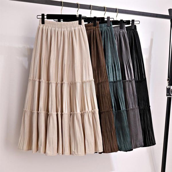 golden velvet women skirt sweet cake layered long midi pleated skirt vintage tiered tulle pleated ins a line, Black
golden velvet women skirt sweet cake layered long midi pleated skirt vintage tiered tulle pleated ins a line, Black