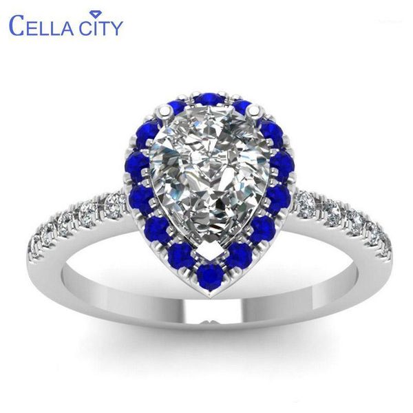 cellacity trendy silver 925 jewelry gemstones ring for women water drop shaped zircon sapphire female gift party accessories1, Golden;silver
cellacity trendy silver 925 jewelry gemstones ring for women water drop shaped zircon sapphire female gift party accessories1, Golden;silver